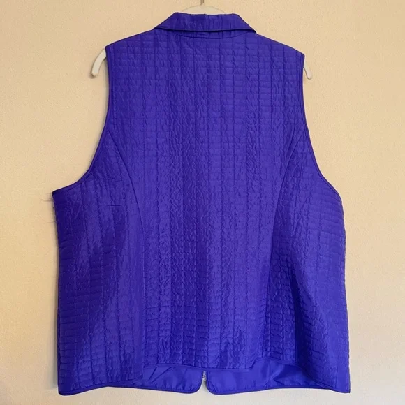 Chicos Quilted Vest Size 3 XL 16 Purple Full Zip w/ Pockets Lightweight LIKE NEW - Picture 2 of 16